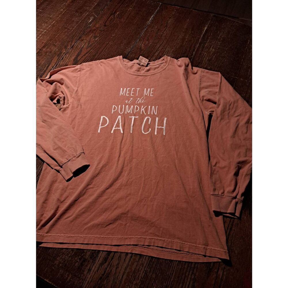Comfort Colors Long Sleeve Tee - dusty Orange with White Text